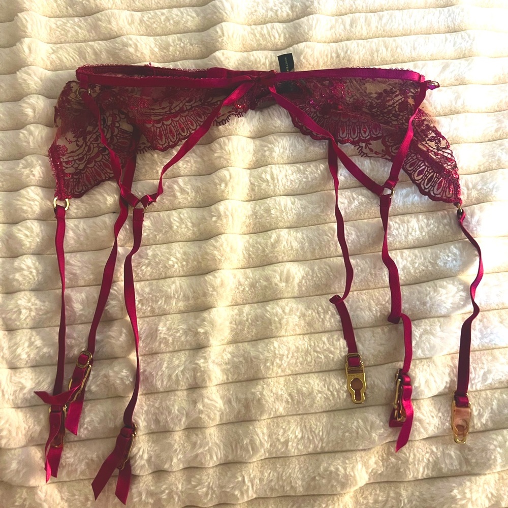Magenta Honey Birdette Garter Belt